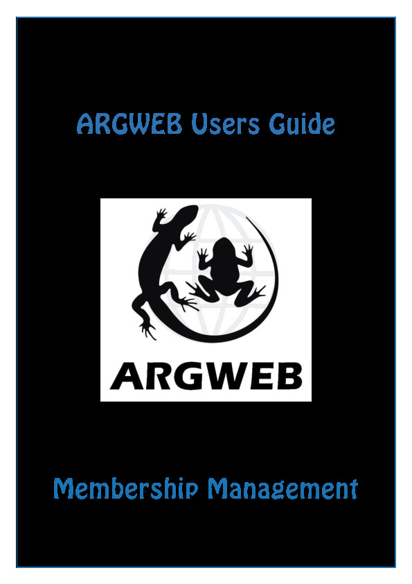 ARGWEB Membership Management Guide